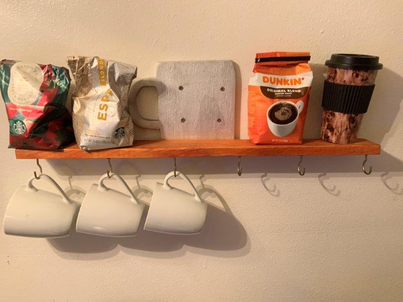 Red mahogany coffee shelf station